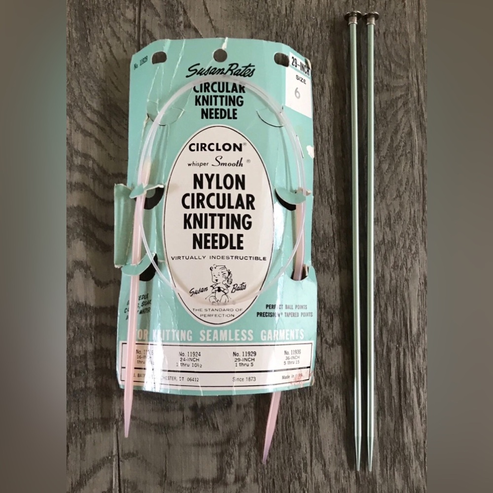 Vintage Susan Bates Nylon Circular Knitting Needle & Size 5 Knitting Needles